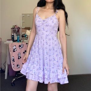 Hollister Purple Floral Tiered Dress